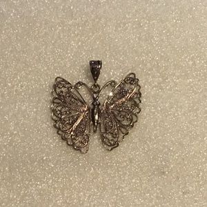 Vintage sterling silver butterfly pendant